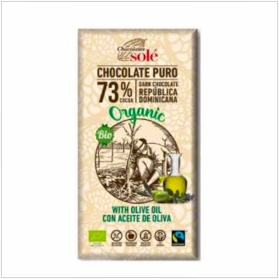 CHOCOLATES SOLE Chocolat noir 73% avec huile d'olive 100g CHOCOLATES SOLE Chocolat noir 73% avec huile d'olive 100g
