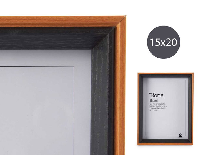 Giftdecor Porte-photos Bois Marron et Noir 15x20 cm (Set de 24)