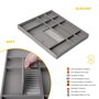 Emuca Kit tiroir organisateur et rack ajustable Quartz pour armoires, glissières extension totale et à fermeture douce, Module 70cm, Finition Titane