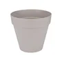Elho Pot de fleurs Loft Urban rond avec réservoir d'eau, Ø 19.3 x 17.5 cm, gris chaud pour balcon, jardin ou terrasse