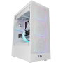 Mars Gaming MC-NEBULAW Boîtier ATX Semi-Tour Blanc avec 4 Ventilateurs ARGB et Panneau en Verre Trempé