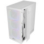 Mars Gaming MC-NEBULAW Boîtier ATX Semi-Tour Blanc avec 4 Ventilateurs ARGB et Panneau en Verre Trempé