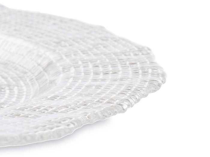 Vivalto Assiette Plate 28 cm Transparente en Cristal (Set de 12)