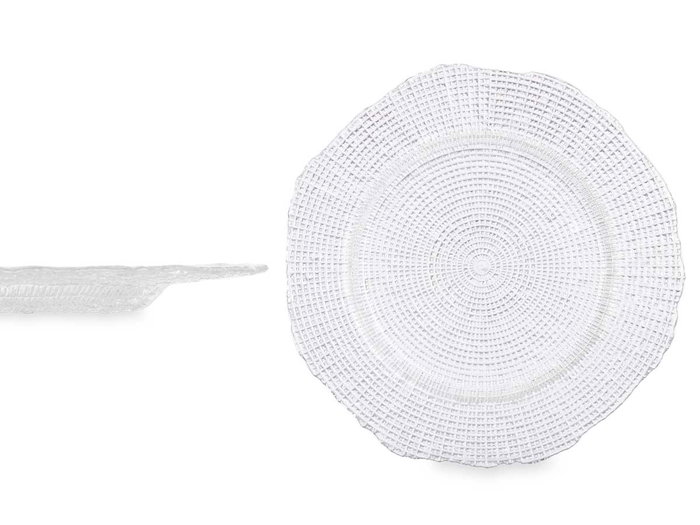 Vivalto Assiette Plate 28 cm Transparente en Cristal (Set de 12)