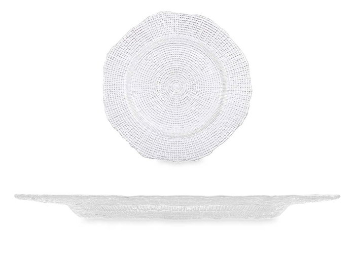 Vivalto Assiette Plate 28 cm Transparente en Cristal (Set de 12)