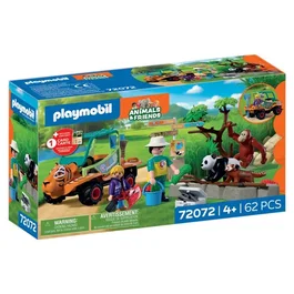 Playmobil 72072 Zoo - Gardien de zoo et véhicule, set de jeu pour enfants avec camionnette et figurine