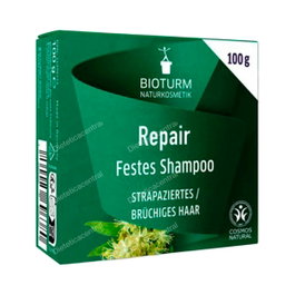 BIOTURM Shampoing Solide Cheveux Abîmés 100g - Sans Parfum Ni Silicone - Soin Réparateur Bio