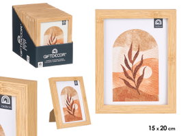 GIFTDECOR Cadre photo effet bambou 15x20 Marron