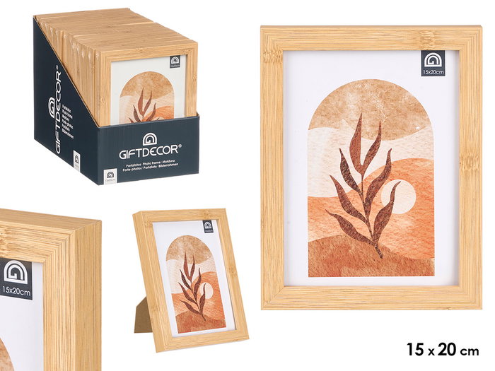 GIFTDECOR Cadre photo effet bambou 15x20 Marron GIFTDECOR Cadre photo effet bambou 15x20 Marron