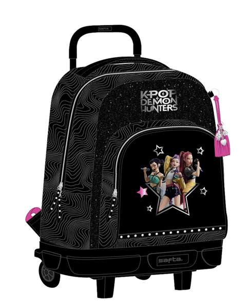 Safta Mochila à roulettes compacte extraible K-Pop Demon Hunters - Energy 33x45x22cm Safta Mochila à roulettes compacte extraible K-Pop Demon Hunters - Energy 33x45x22cm