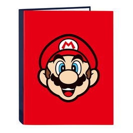 Reliure à anneaux Super Mario Mamma mia Rouge Blue marine A4 26.5 x 33 x 4 cm