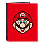 Reliure à anneaux Super Mario Mamma mia Rouge Blue marine A4 26.5 x 33 x 4 cm