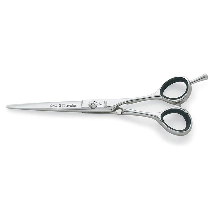 Tres Claveles - Tijera Onix 6" - Taille-coupe de coiffeur - Acier inoxydable - Forgé à chaud - Filo Navaja - Coupe 3 Claveles Tres Claveles - Tijera Onix 6" - Taille-coupe de coiffeur - Acier inoxydable - Forgé à chaud - Filo Navaja - Coupe 3 Claveles