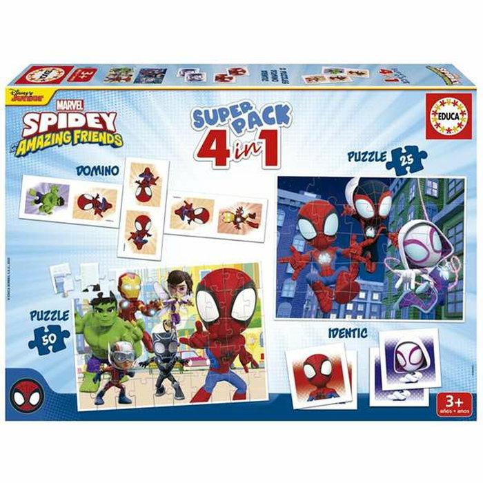 Educa Superpack Spidey & His Amazing Friends - 2 jeux éducatifs et 2 puzzles