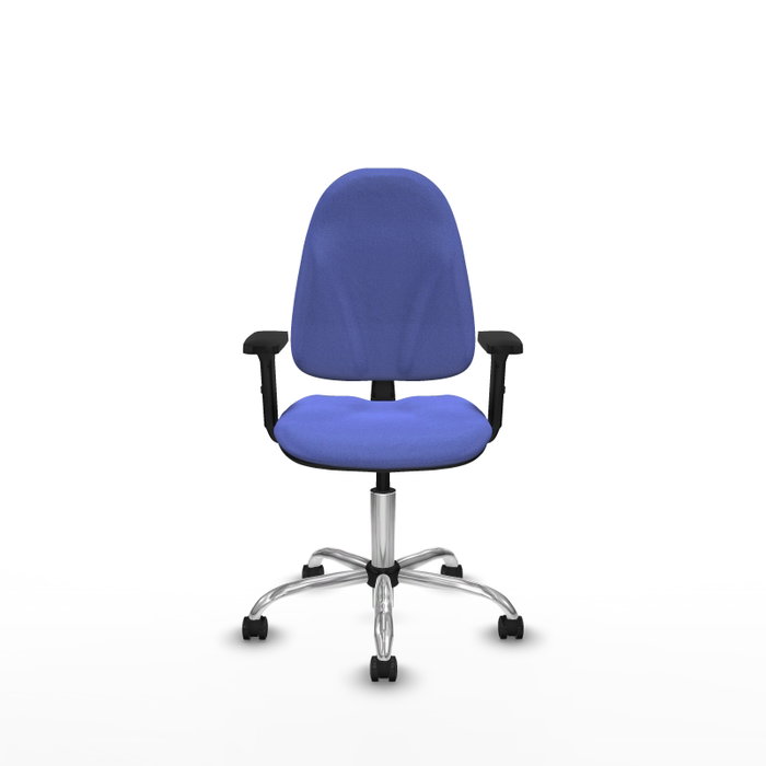 PIQUERAS Y CRESPO Chaise de bureau Algarra bleu clair avec accoudoirs 2D et base chromée