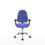 PIQUERAS Y CRESPO Chaise de bureau Algarra bleu clair avec accoudoirs 2D et base chromée