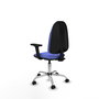 PIQUERAS Y CRESPO Chaise de bureau Algarra bleu clair avec accoudoirs 2D et base chromée