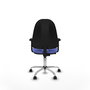 PIQUERAS Y CRESPO Chaise de bureau Algarra bleu clair avec accoudoirs 2D et base chromée
