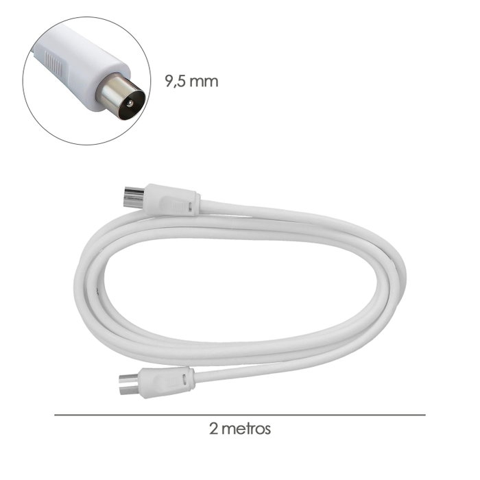 WOLFPACK LINEA PROFESIONAL Rallonge TV-Vidéo 2m, Prise 9,5mm avec Adaptateur WOLFPACK LINEA PROFESIONAL Rallonge TV-Vidéo 2m, Prise 9,5mm avec Adaptateur