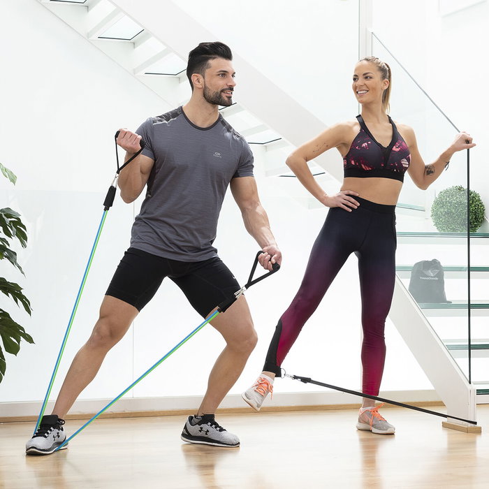 Pack Plateforme Vibrante avec Haut-parleur, Télécommande et Bandes de Résistance avec Guide d’Exercices InnovaGoods
