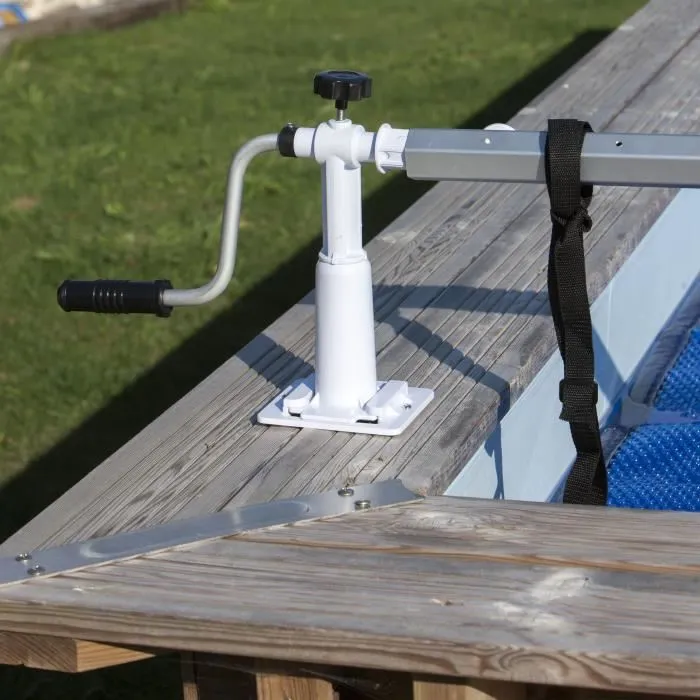 GRE Enrouleur de bâches pour piscine hors-sol - Modèle cylindrique - Jusqu'à 5.8 m de large, pour piscines tubulaires, acier et bois