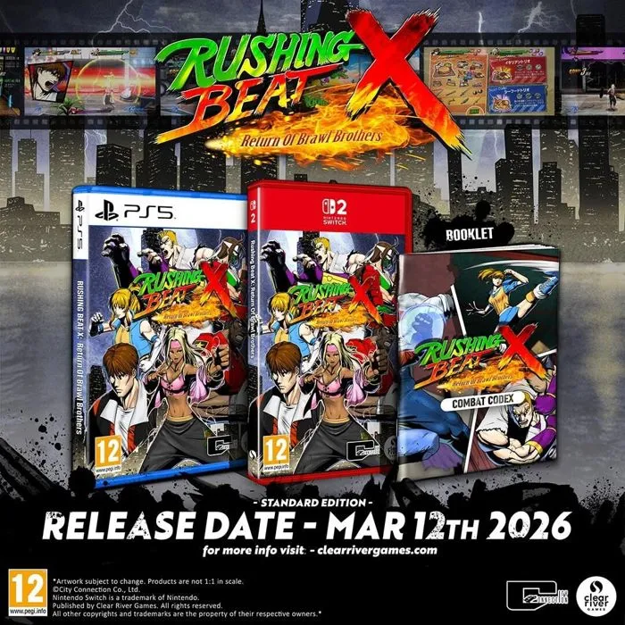 Just For Games - Rushing Beat X: Return of the Brawl Brothers - Jeu Beat'em up PS5, Coopératif local et en ligne, Action rétro-modernisée