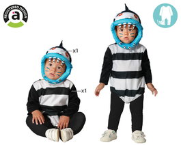 atosa Déguisement de ver blanc et noir avec capuche pour bébé unisexe