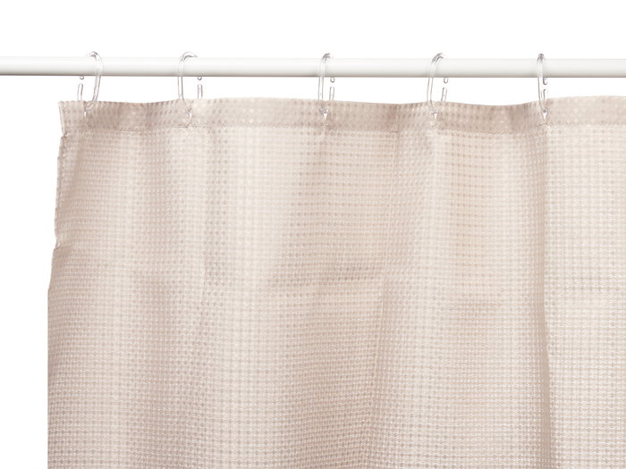 Berilo Cortina de Douche en Polyester Beige à Pois 180x180 cm (Set de 12)