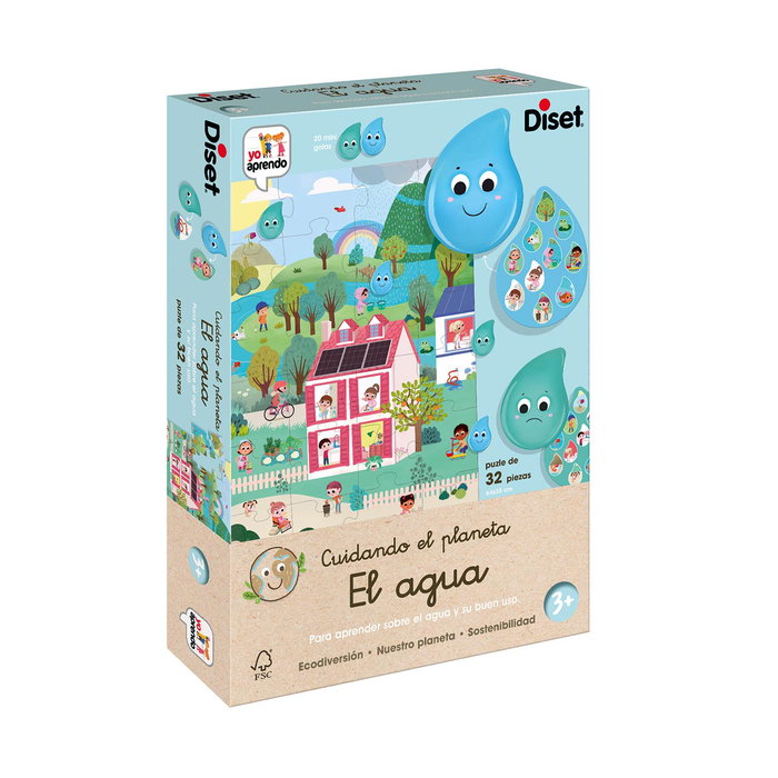 Diset - Cuidando El Planeta Ahorro De Agua 1120200189 - Jeu Éducatif sur le Recyclage et l'Économie d'Eau pour Enfants de 3 Ans et Plus