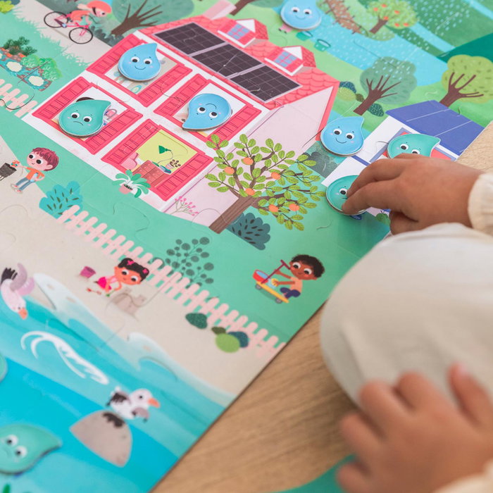 Diset - Cuidando El Planeta Ahorro De Agua 1120200189 - Jeu Éducatif sur le Recyclage et l'Économie d'Eau pour Enfants de 3 Ans et Plus