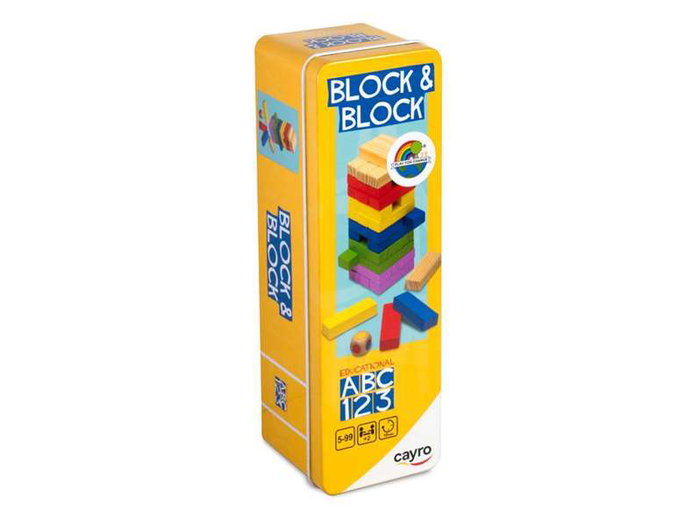 Cayro - Jeu de réflexion Block a Block en boîte métal, 36 pièces, jeu d'adresse et de précision, dimensions 6x18.5x5 cm, règles multilingues (français inclus) Cayro - Jeu de réflexion Block a Block en boîte métal, 36 pièces, jeu d'adresse et de précision, dimensions 6x18.5x5 cm, règles multilingues (français inclus)