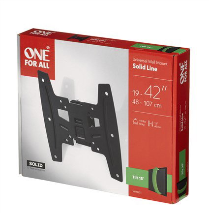One For All WM4221 Support mural pour téléviseur inclinable, pour écrans 19 à 42 pouces, compatible VESA 75x75/100x100/200x100/200x200