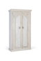GINER Y COLOMER - Armoire 2 portes en bois de manguier blanc vieilli fait main - 180 x 100 x 40 cm