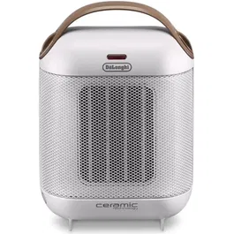 Delonghi HFX30C18 Radiateur soufflant mobile céramique blanc ivoire - Technologie céramique pour une chaleur douce - Ventilateur - 2 puissances de chauffe