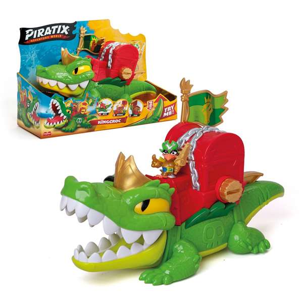 Magic Box Piratix S King Croc - Figurine crocodile avec capitaine Piratix exclusif - 21 x 31 x 11,5 cm - À partir de 4 ans
