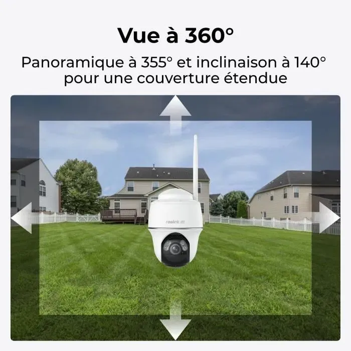 Reolink B440 - Caméra de surveillance extérieure 4K WiFi à énergie solaire, vision nocturne couleur, audio bidirectionnel, compatible Alexa/Google Assistant