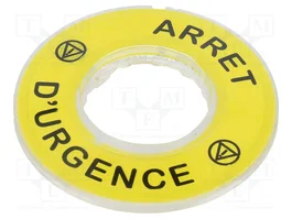 SCHNEIDER ELECTRIC Étiquette Harmony XB4 Jaune ARRET D'URGENCE Ø22mm Ø60mm