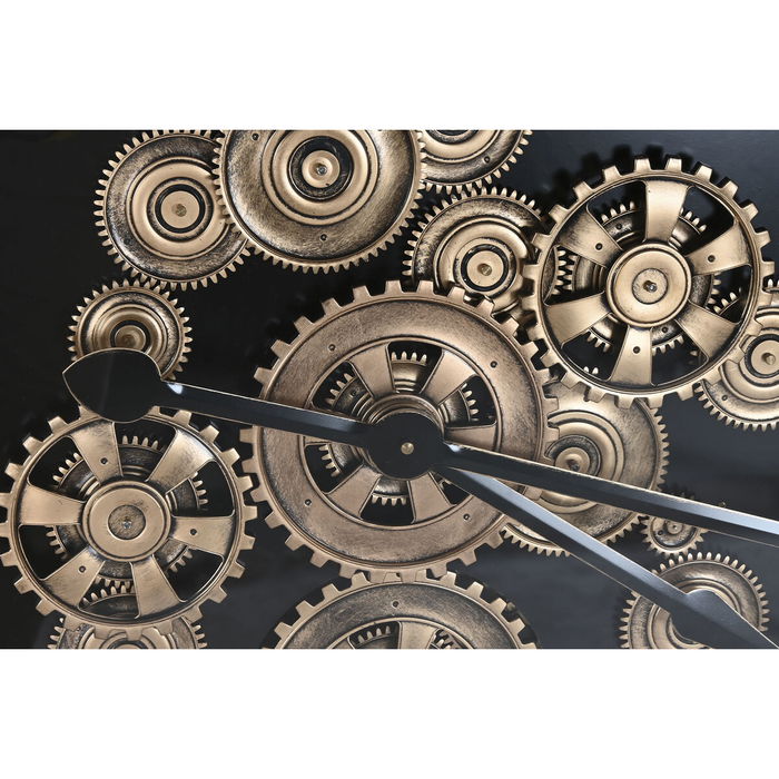 Horloge Murale Home ESPRIT Noir Doré Métal Verre 127 X 9 X 127 cm