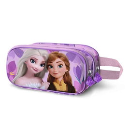 Karactermania Frozen 2 Trousse Double 3D Violet 85% Polyester 15% EVA 10x22x8cm
