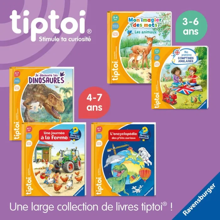 Ravensburger tiptoi - Livre interactif apprendre en s'amusant : Les lettres, découverte des lettres avec jeux et sons, pour enfants à partir de 4 ans