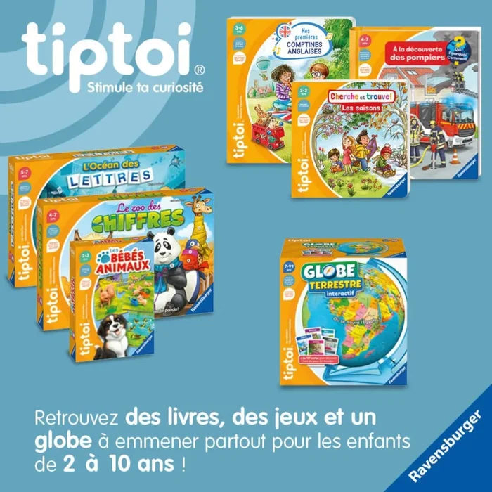 Ravensburger tiptoi - Livre interactif apprendre en s'amusant : Les lettres, découverte des lettres avec jeux et sons, pour enfants à partir de 4 ans