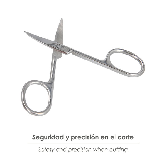 WOLFPACK LINEA PROFESIONAL Ciseaux de manucure courbes 95 mm en acier inoxydable