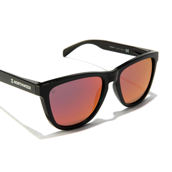 Northweek Lunettes de Soleil REGULAR Polarisé Verres Rubis Noir Unisexe Rectangulaire Protection UV Nylon