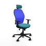 Piqueras y Crespo Chaise de Bureau 1D036N2 Turquoise et Bleu