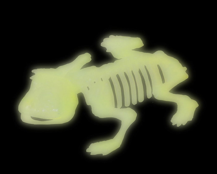 Rana Esqueleto - Figurine décorative Halloween squelette de grenouille brillante dans le noir, pour table, étagère ou jardin