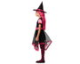 Costume de sorcière pour fille 5-6 ans, robe courte rose et noire avec chapeau pointu et jupe irrégulière - Halloween, fête ou théâtre