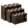 BigBuy Home Set de 3 boîtes décoratives Marron Naturel en Bois de paulownia