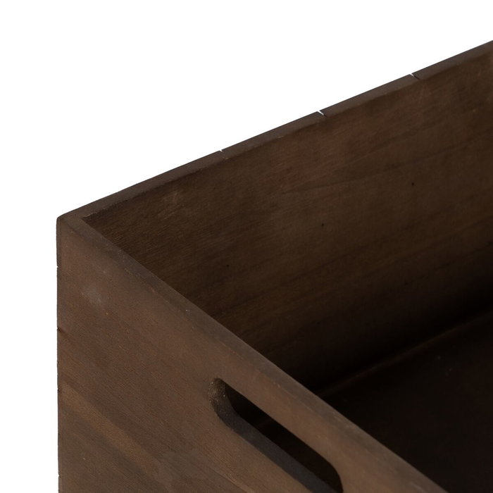 BigBuy Home Set de 3 boîtes décoratives Marron Naturel en Bois de paulownia