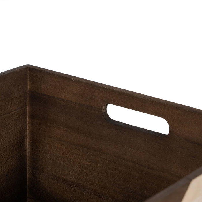 BigBuy Home Set de 3 boîtes décoratives Marron Naturel en Bois de paulownia