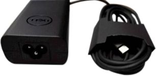 Dell Adaptateur secteur USB-C 65W avec cordon d'alimentation C6, tensions multiples 5V/9V/15V/20V, compatible avec ordinateurs portables Dell